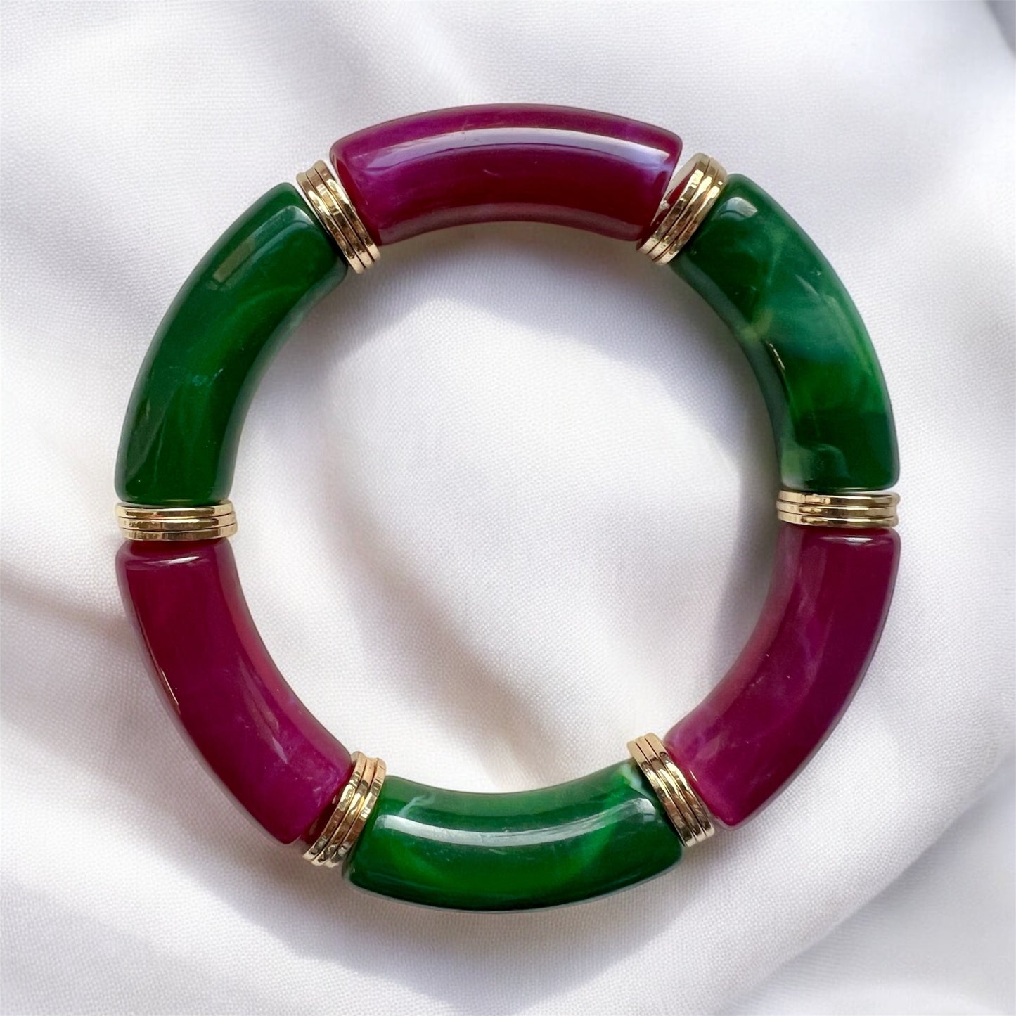 LUCI - Bracelet vert & violet