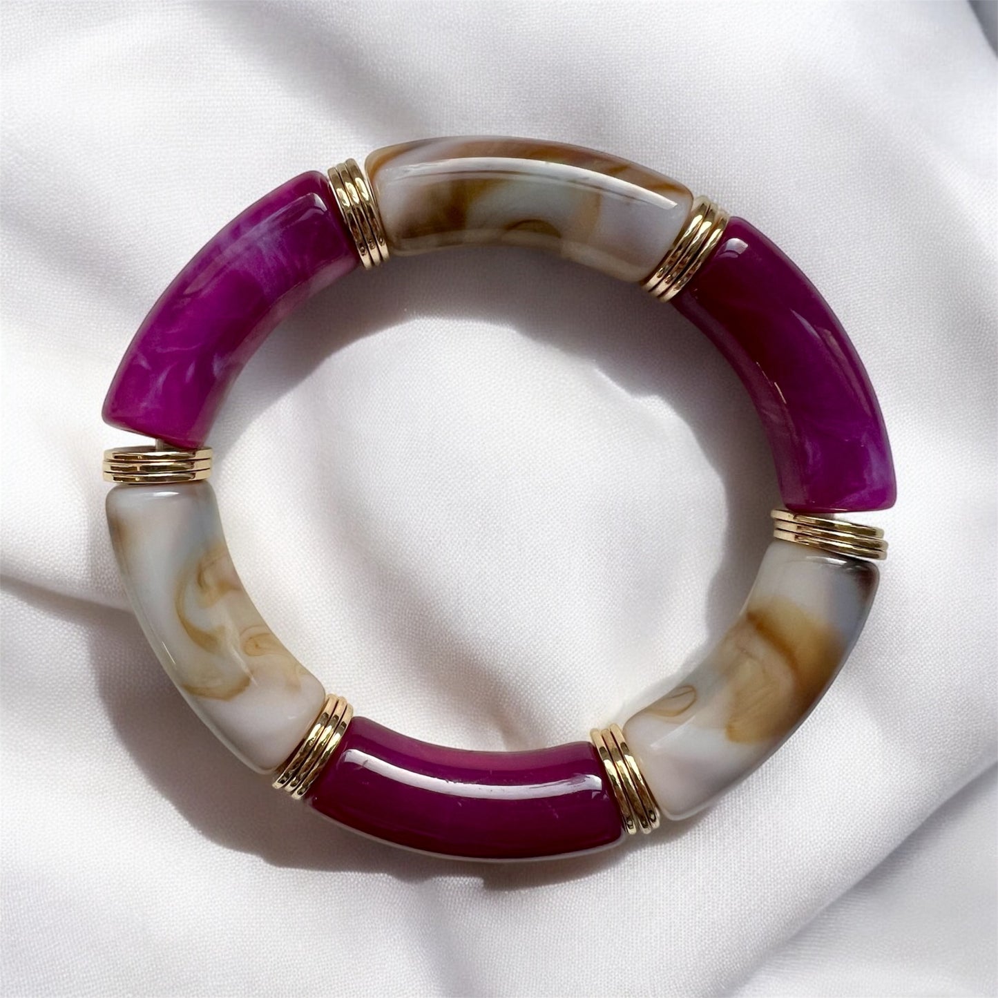 LUCI - Bracelet beige & violet
