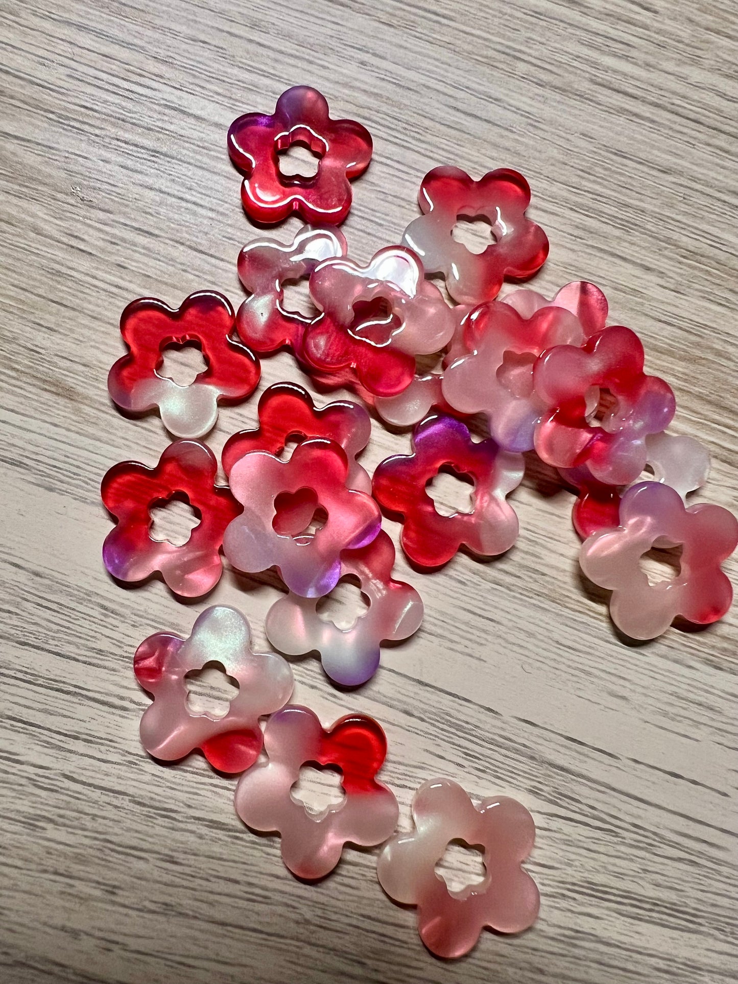 FLORES acétate - Boucles d’oreilles fleur ROSE
