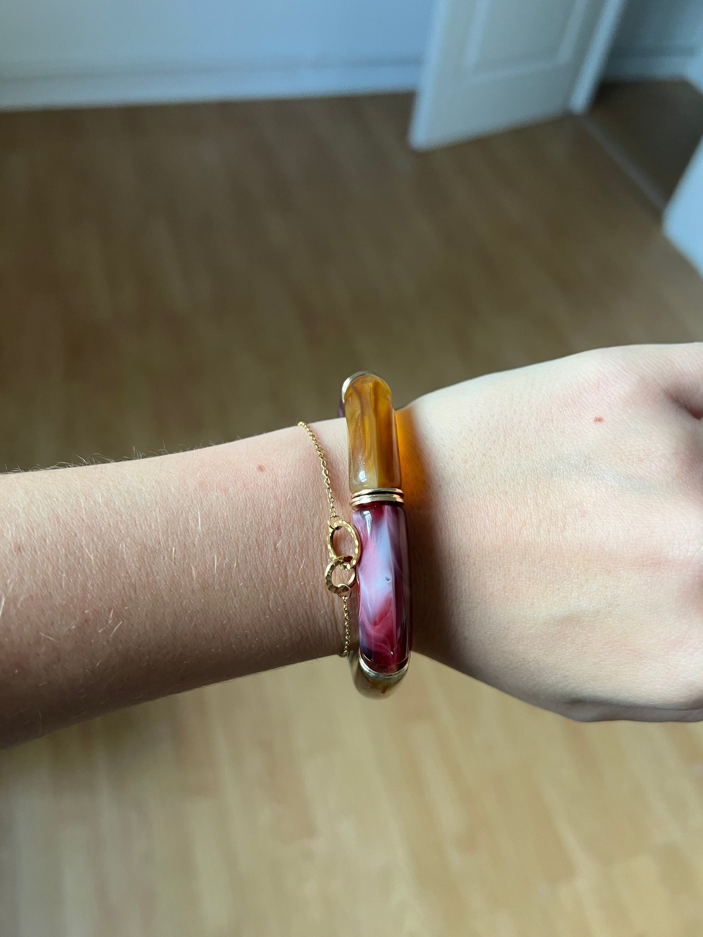 LUCI - Bracelet marron & bordeaux