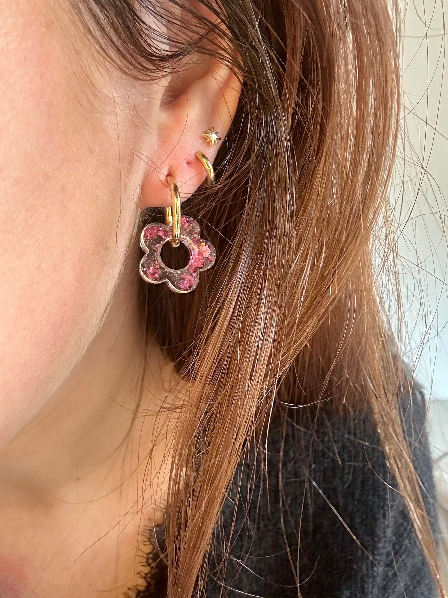 Flores M - Paillettes fuchsia