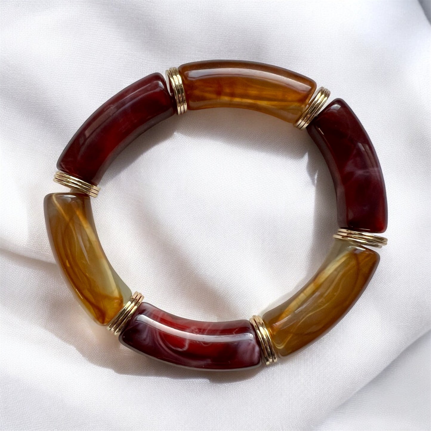 LUCI - Bracelet marron & bordeaux