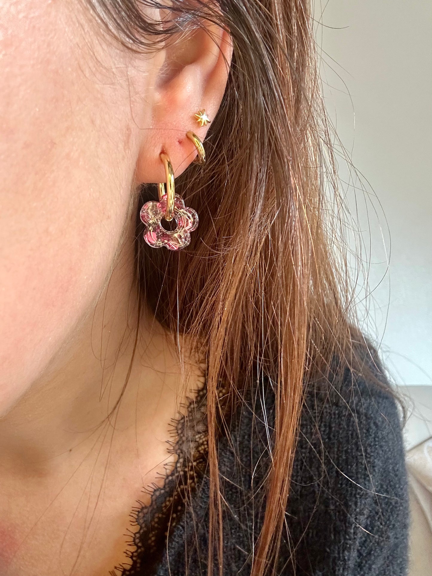 FLORES petite - Paillettes fucshia