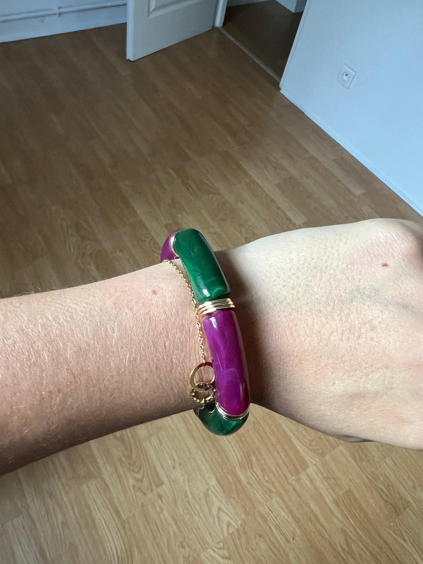 LUCI - Bracelet vert & violet