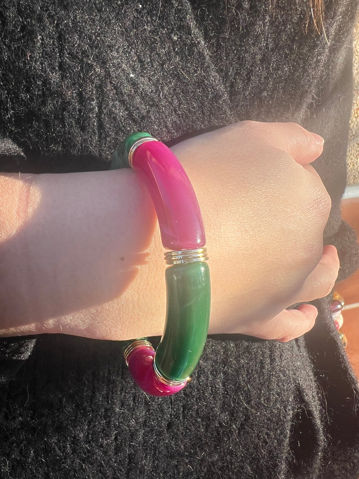 LUCI - Bracelet vert & violet