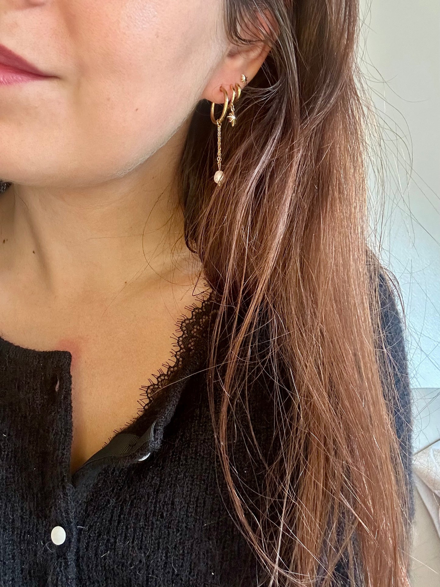 DROP - Boucle d’oreille & perle d’eau douce