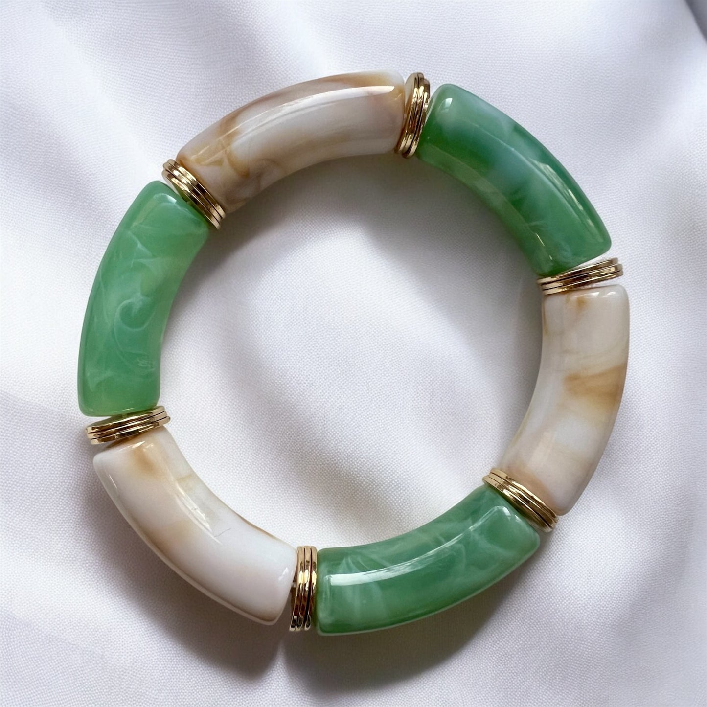 Bracelet LUCI vert & beige