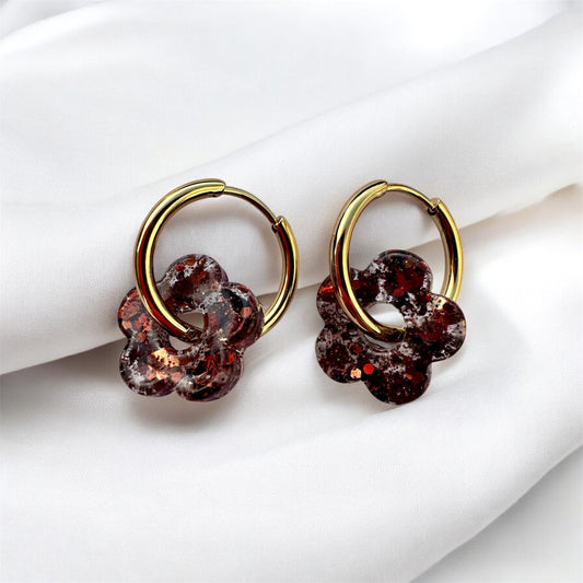 FLORES petite - Paillettes Bordeaux