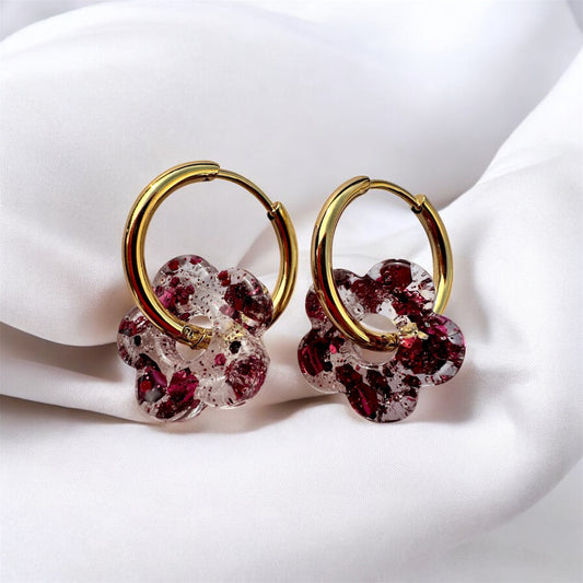 FLORES petite - Paillettes fucshia