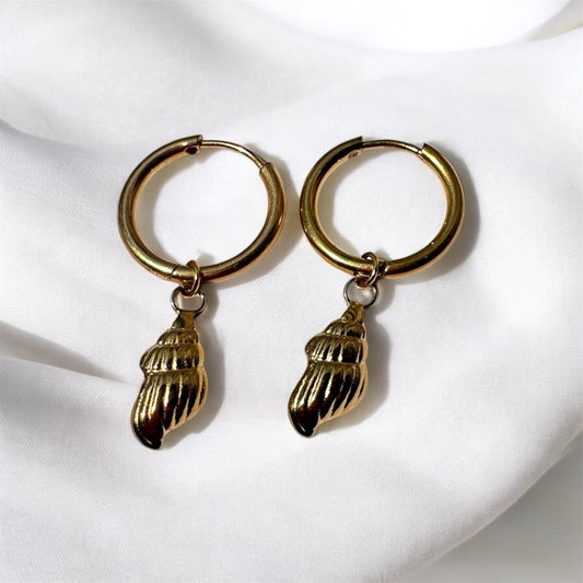 CONCHA - Boucles d’oreilles coquillage dorée