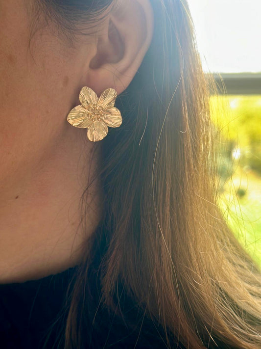 Boucles d'oreilles de SAISON - Fleur dorée