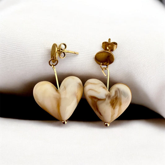 LOVE - Boucle d’oreille cœur caramel